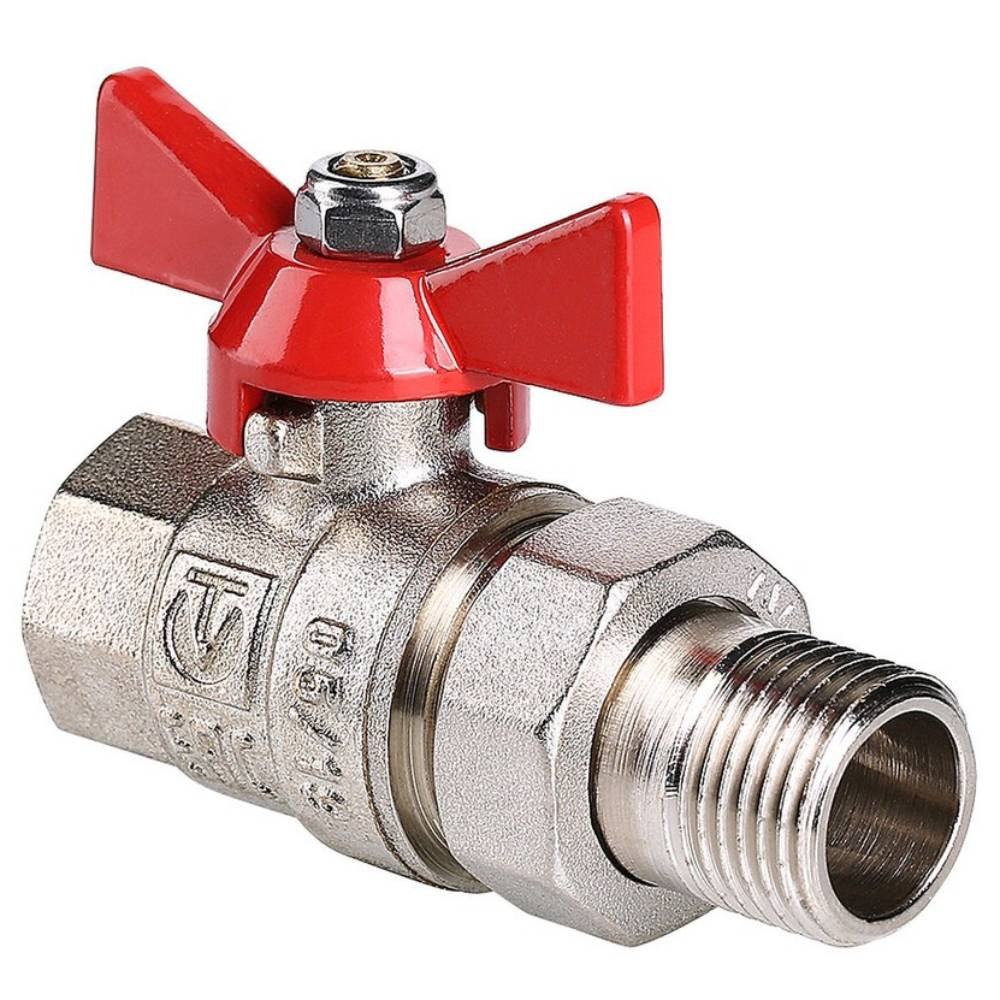 Кран шар. Valtec VT.227.N.06 BASE ВН 1" с американкой бабочка