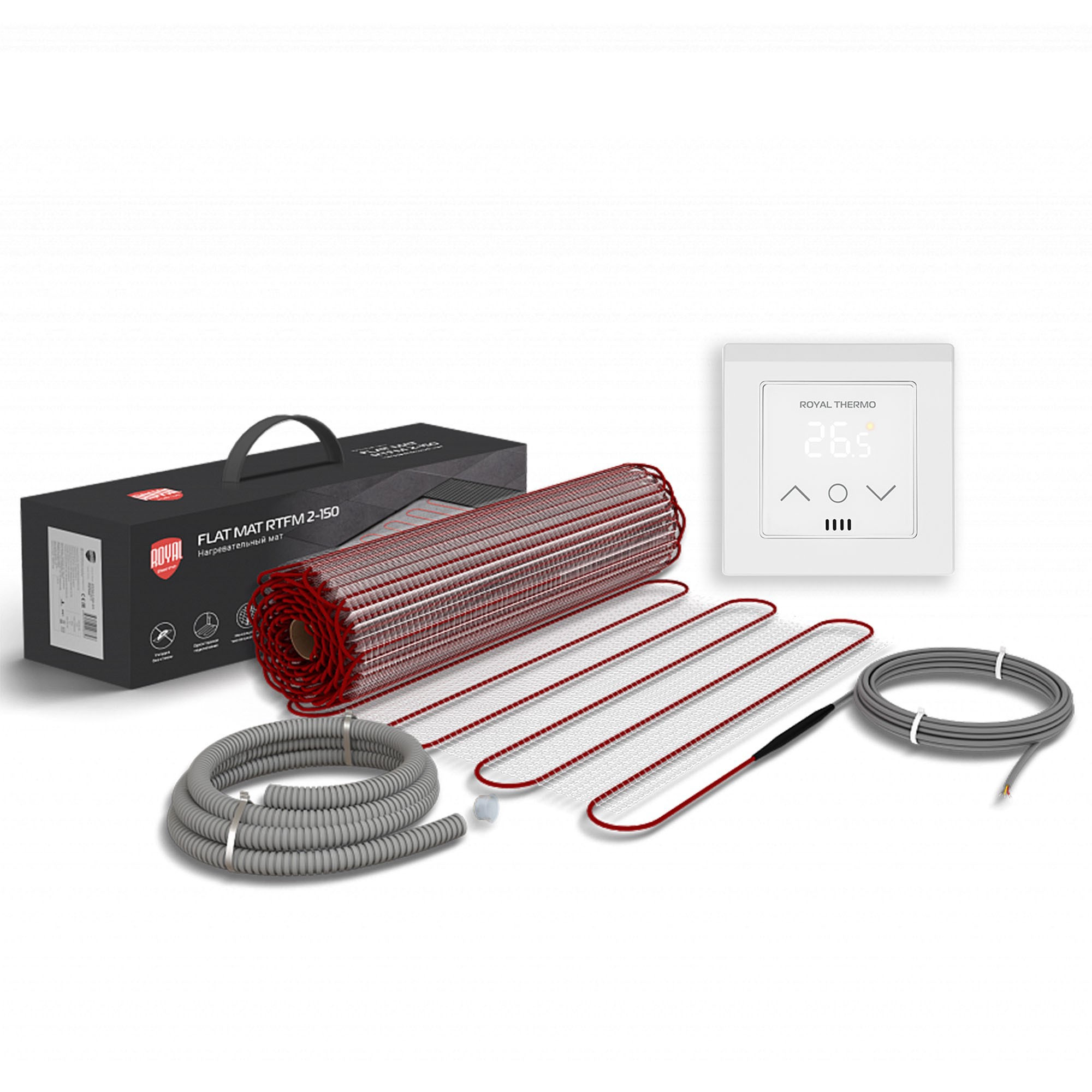 Мат нагревательный Royal Thermo Flat Mat RTFM 2-150-2 с терморегулятором RTS-16