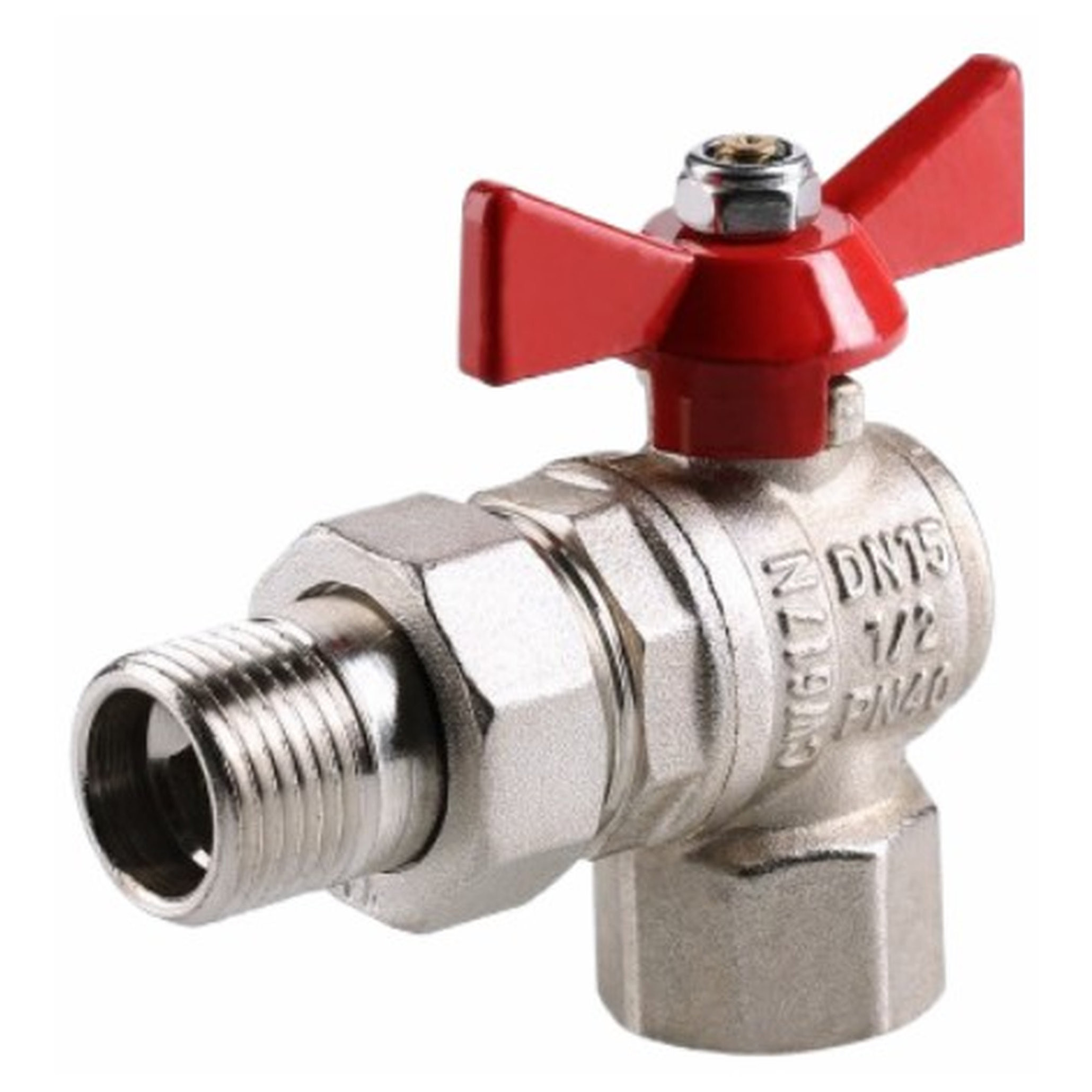 Кран шар. Valtec VT.228.N.06 BASE ВН 1" с американкой бабочка угловой