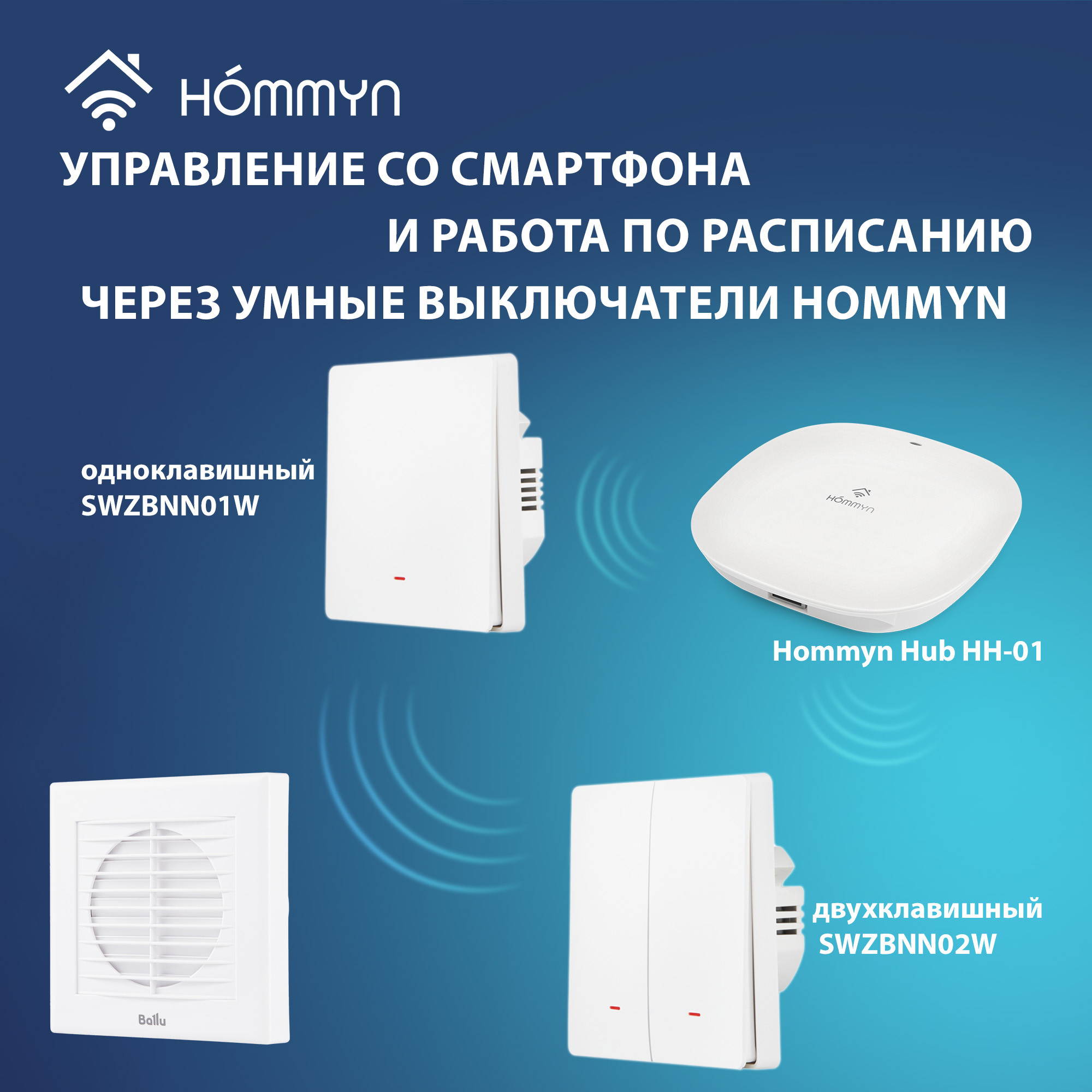 Вентилятор вытяжной Ballu BAF-EX 100 G с грав. жалюзи